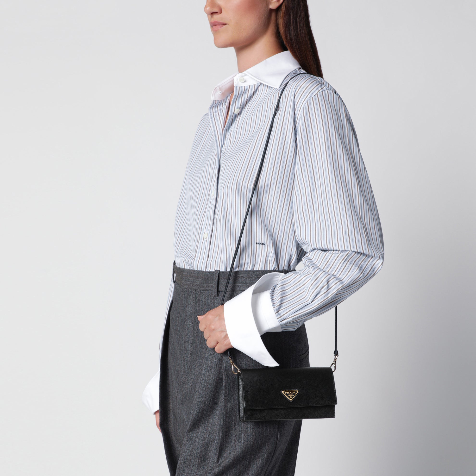 Mini sac en cuir Saffiano noir