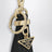 Porte-clés en cuir Saffiano noir avec logo triangle