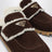 Brown suede and shearling clogs