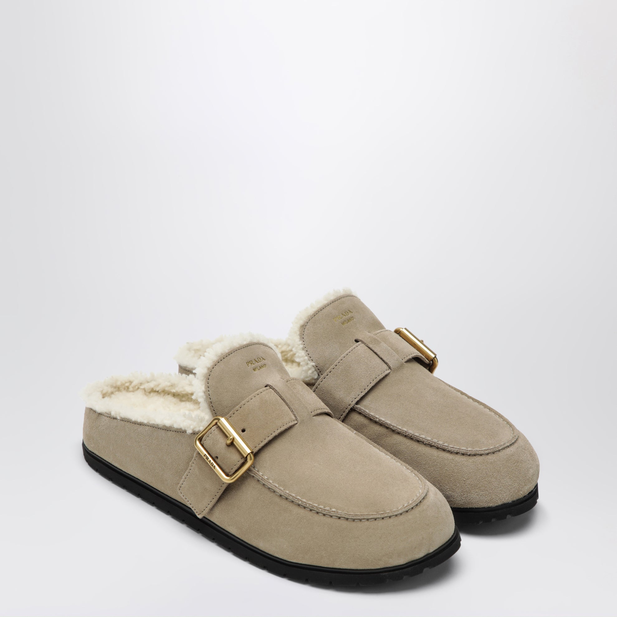 Desert Suede Clogs with Shearling Lining