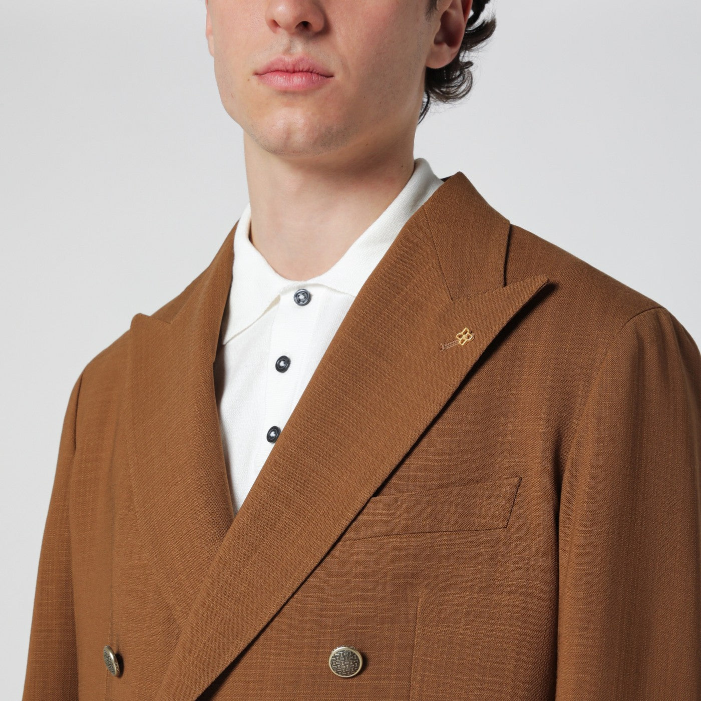 Tagliatore Caramel double-breasted wool jacket | TheDoubleF