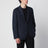 Blue single-breasted jacket with a herringbone pattern