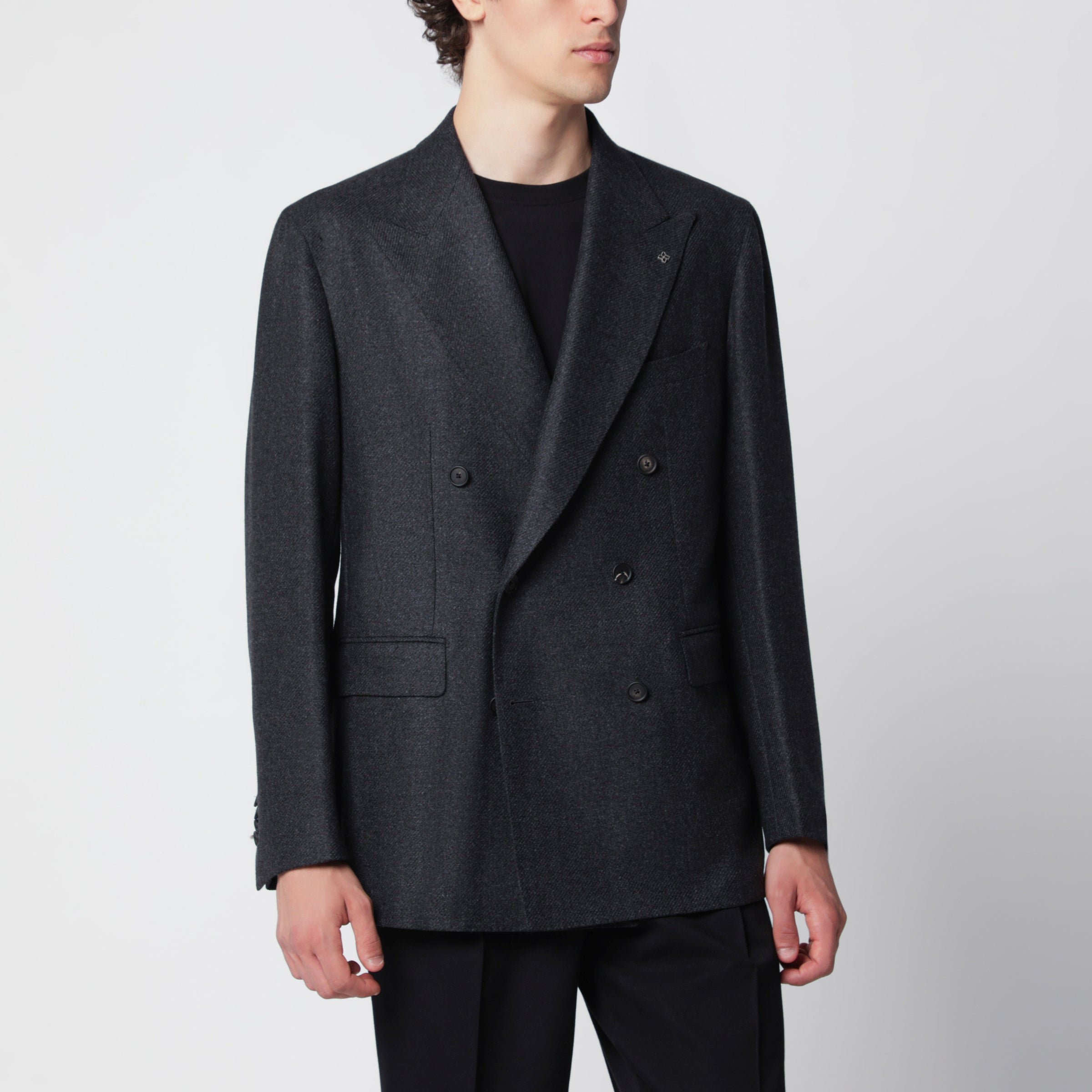 Tagliatore Anthracite grey double-breasted jacket in wool and