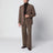 Brown single-breasted jacket with a Prince of Wales check pattern