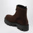 Tronchetti color moro in pelle scamosciata con zip