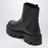 Black leather zip-up ankle boots