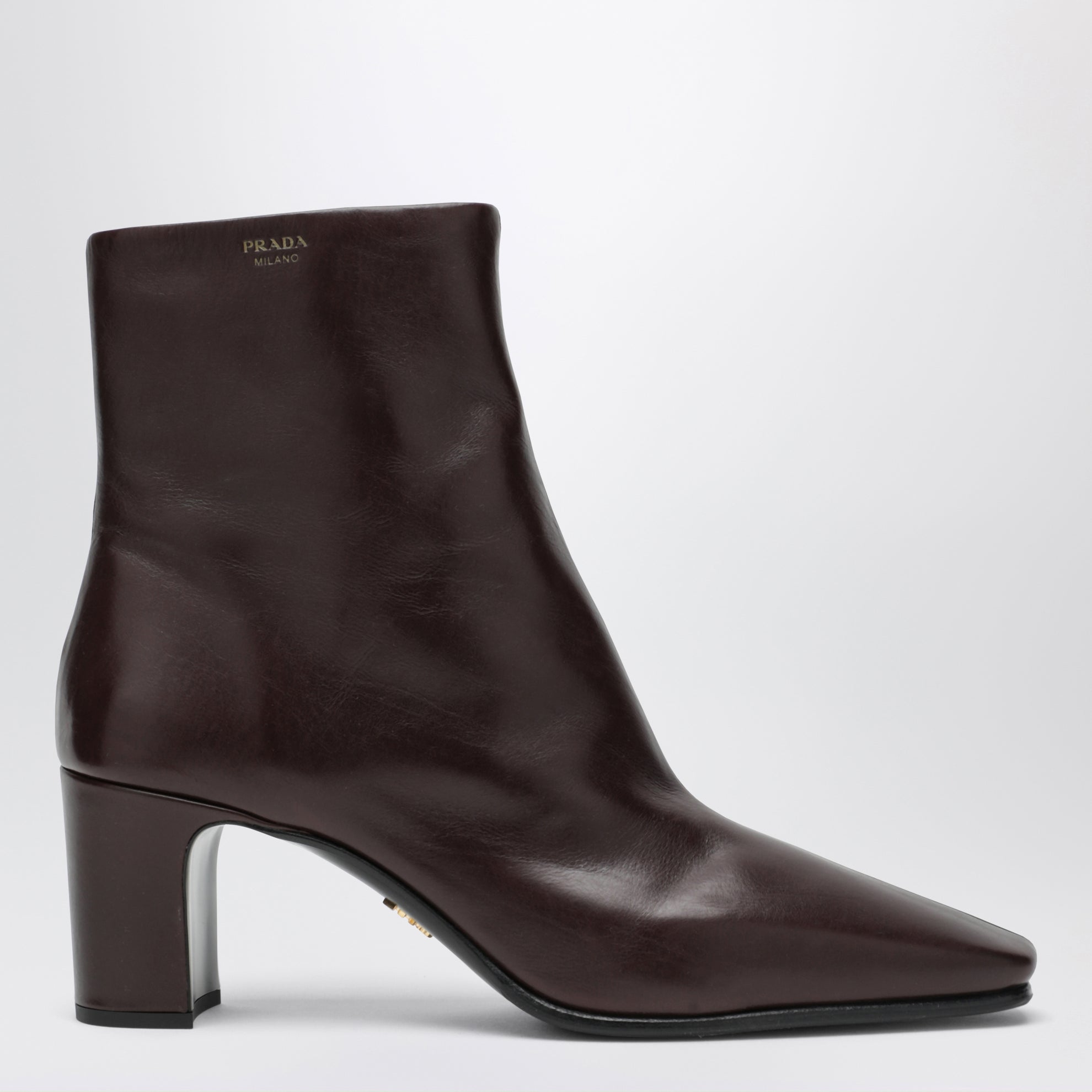 Dark brown calfskin ankle boots