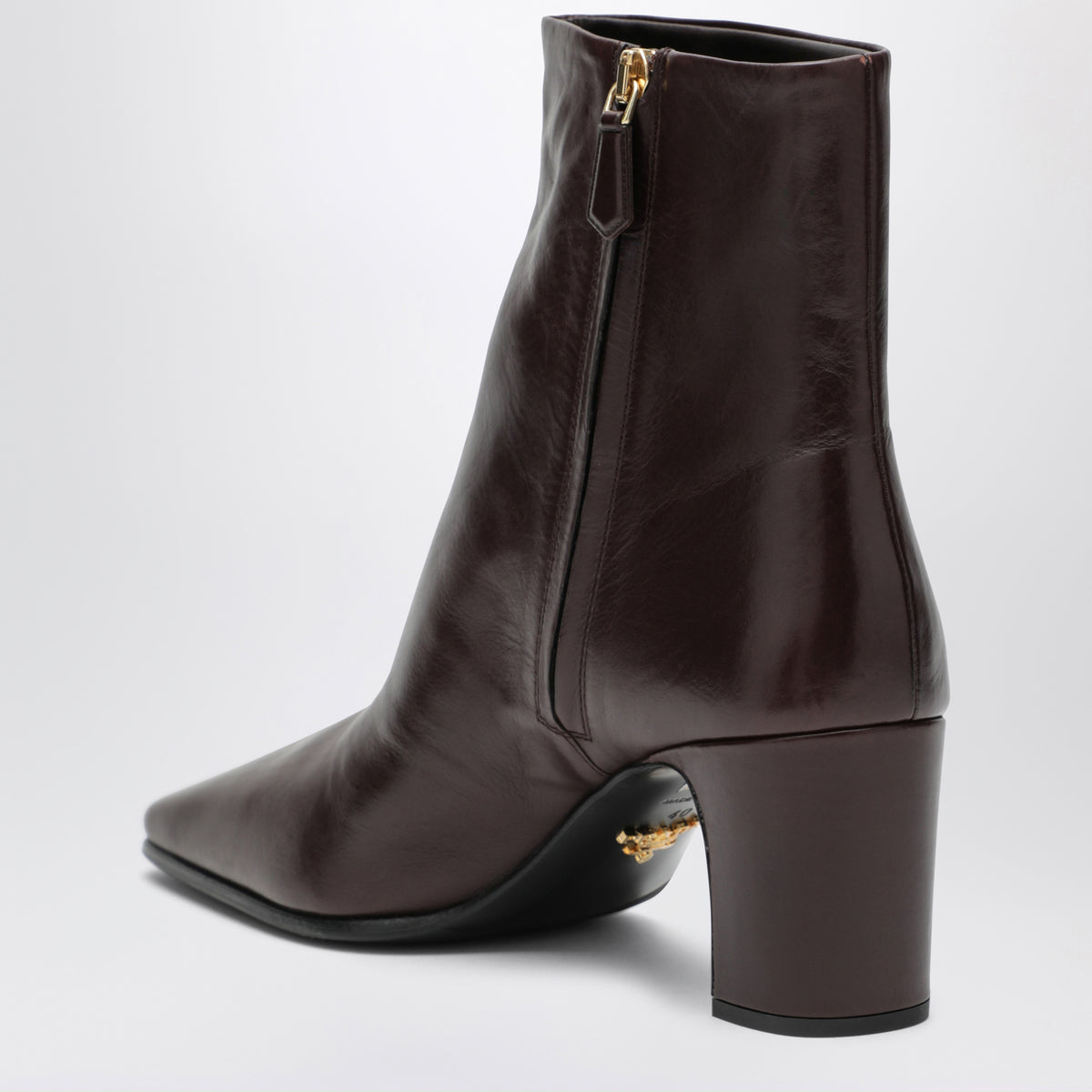 Dark brown calfskin ankle boots