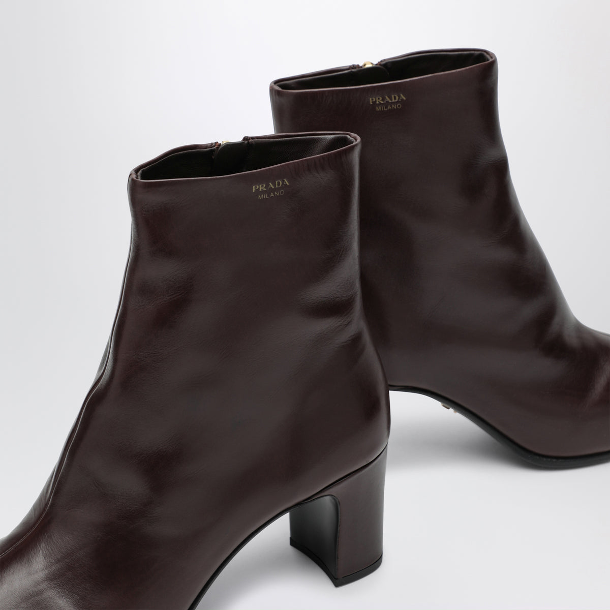 Dark brown calfskin ankle boots