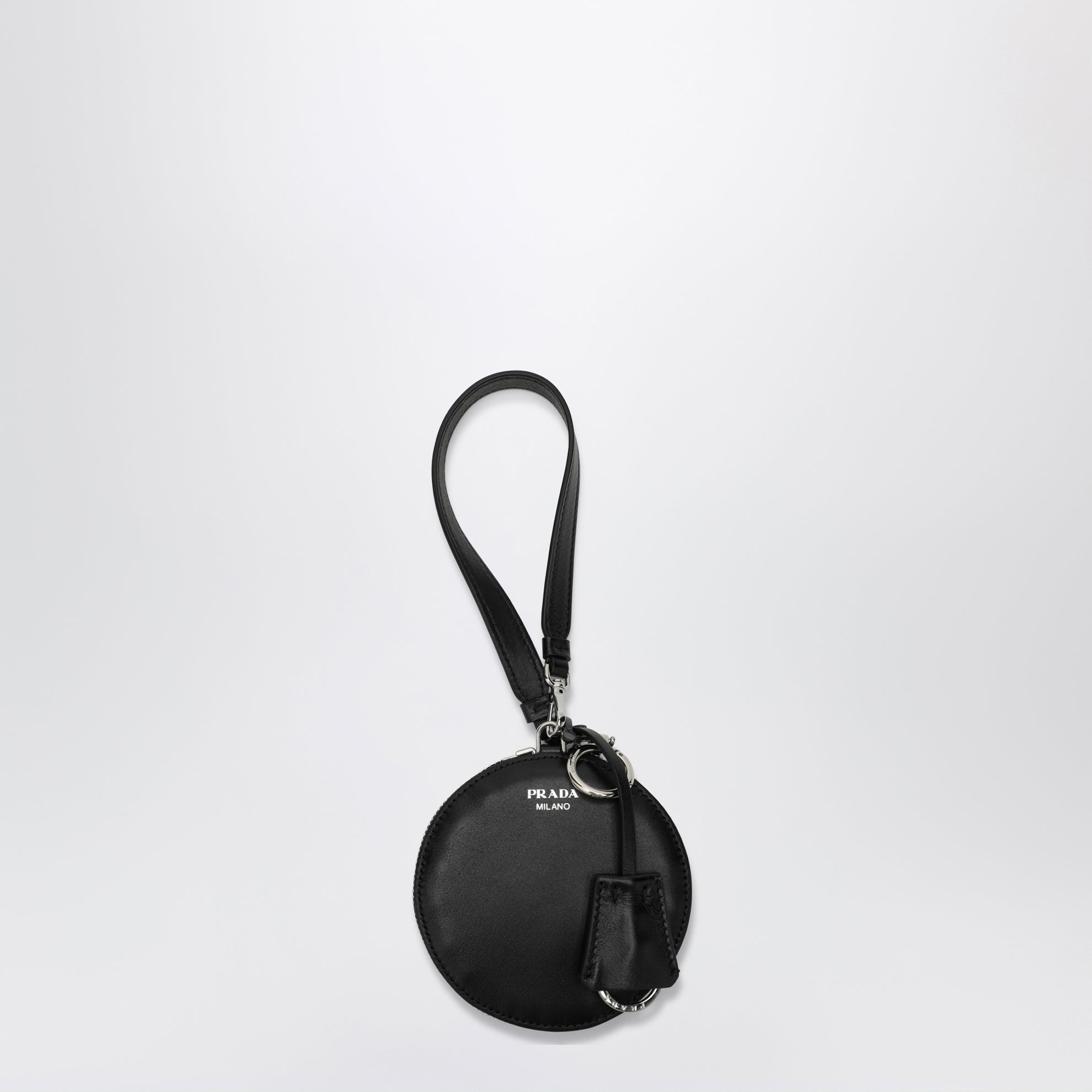 Mini-sac pliable noir en Re-Nylon et cuir