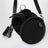 Mini-sac pliable noir en Re-Nylon et cuir