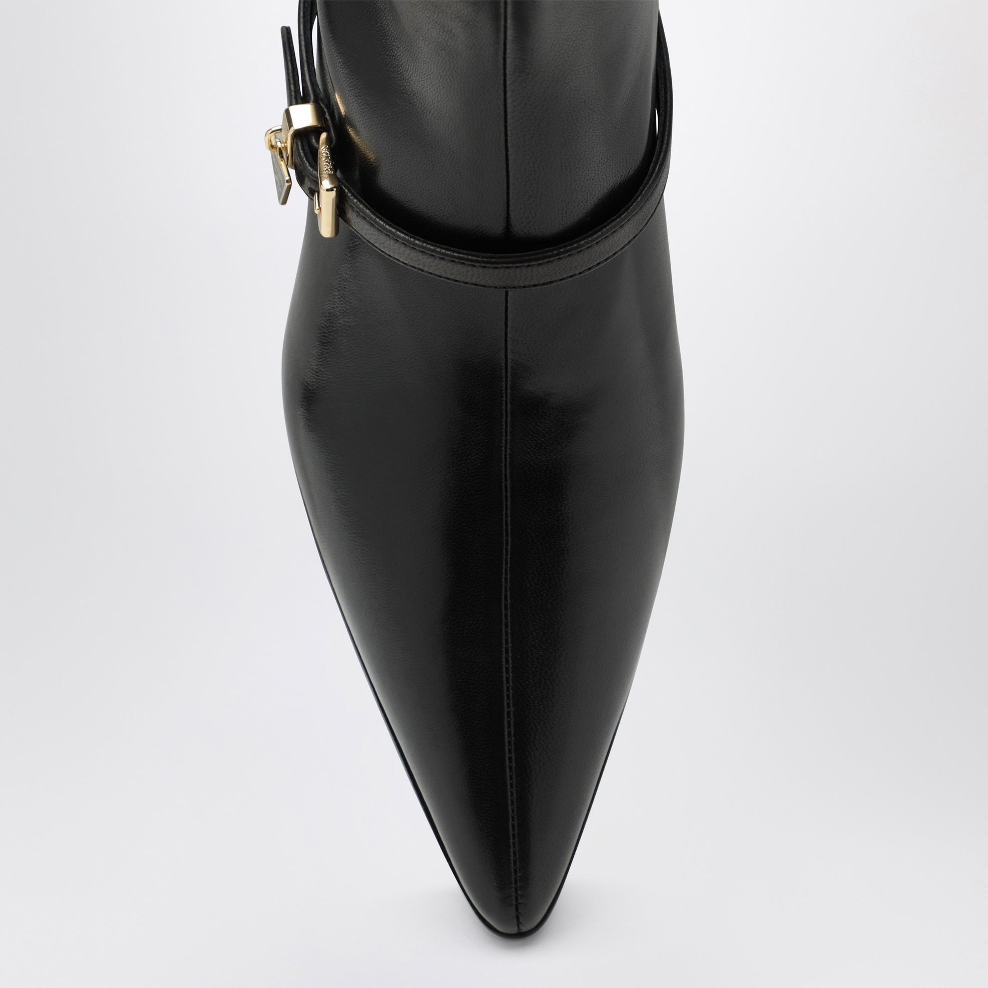Bottines noires en cuir nappa stretch