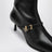 Bottines noires en cuir nappa stretch