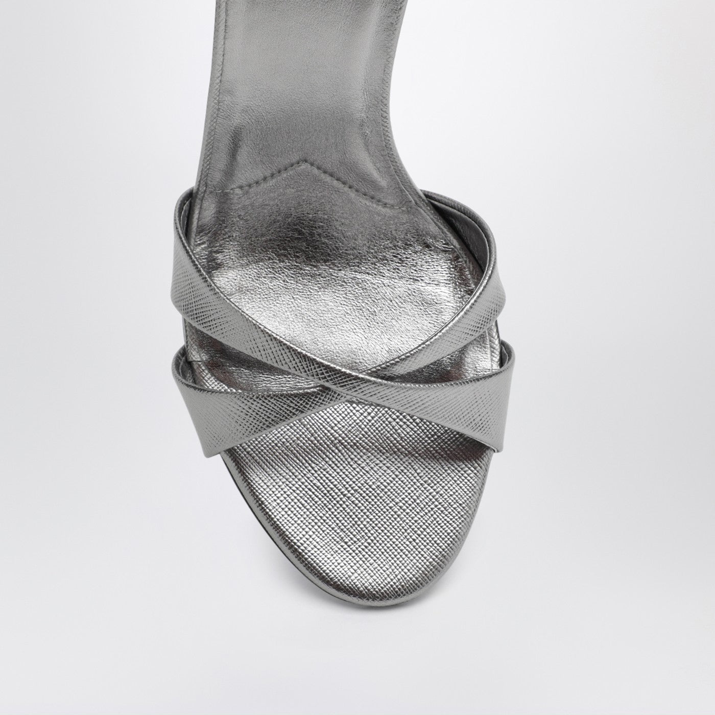 Prada Silver Heeled Sandals | TheDoubleF