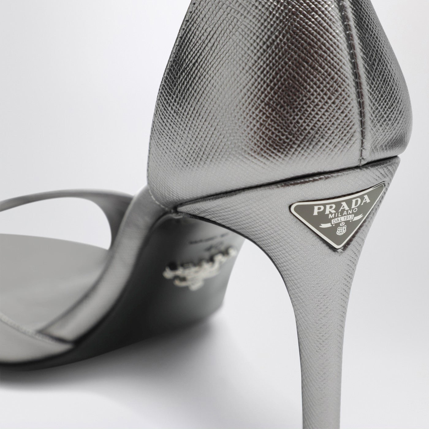 Prada Silver Heeled Sandals | TheDoubleF