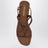 Sandales plates en cuir couleur cuir
