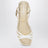 White and gold leather sandals with bow