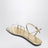 White and gold leather sandals with bow