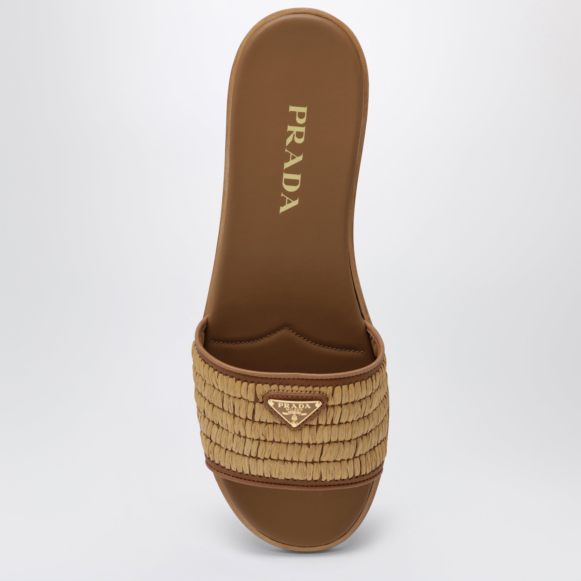 Slider-Sandalen aus Leder mit Crochet-Details