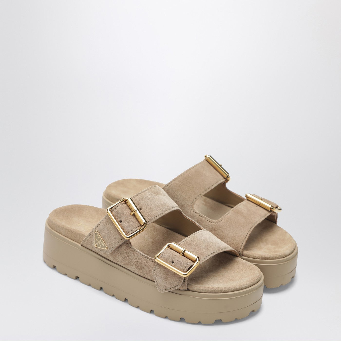 Sandali in suede color écru