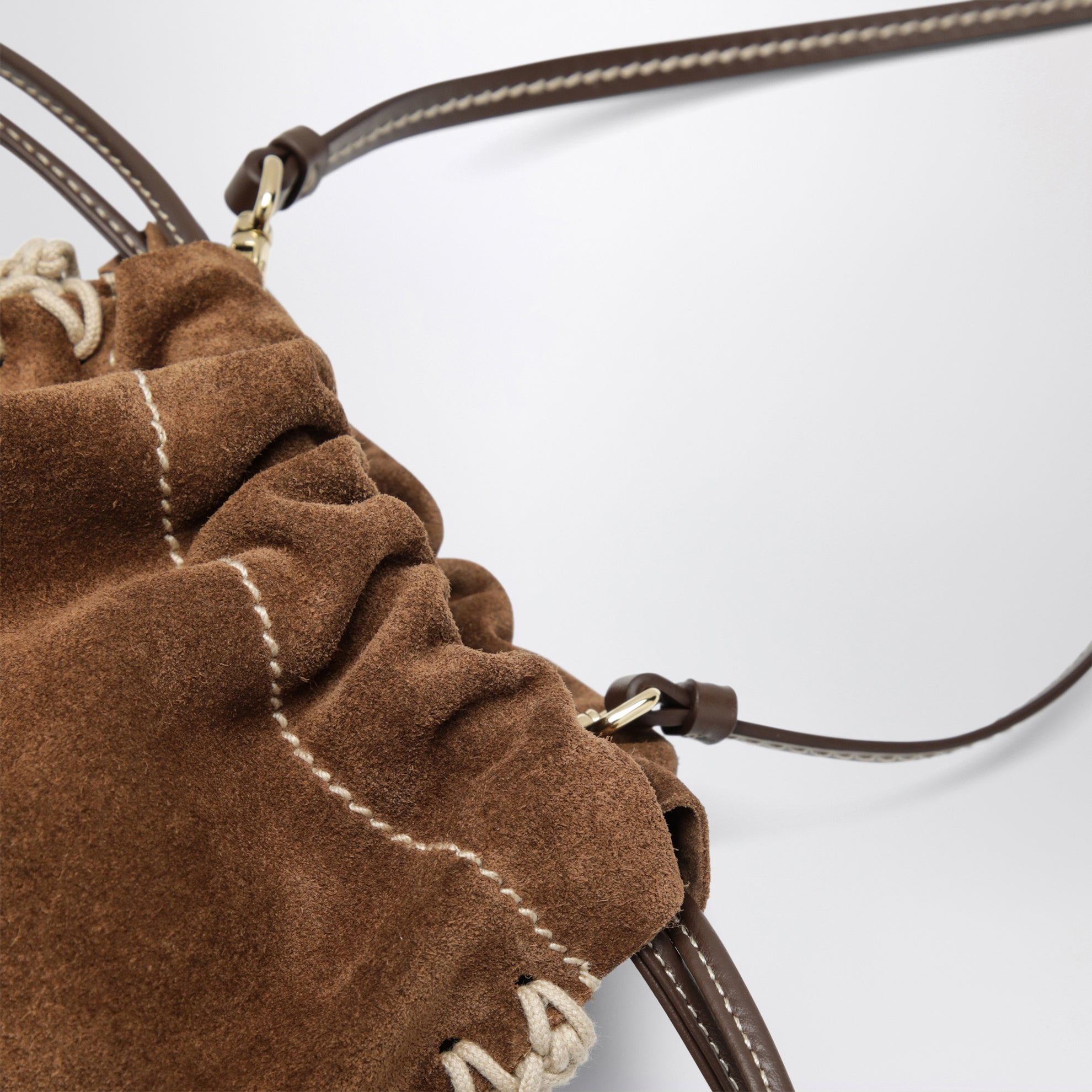 Smartphone-Halter aus Wildleder in Kakao