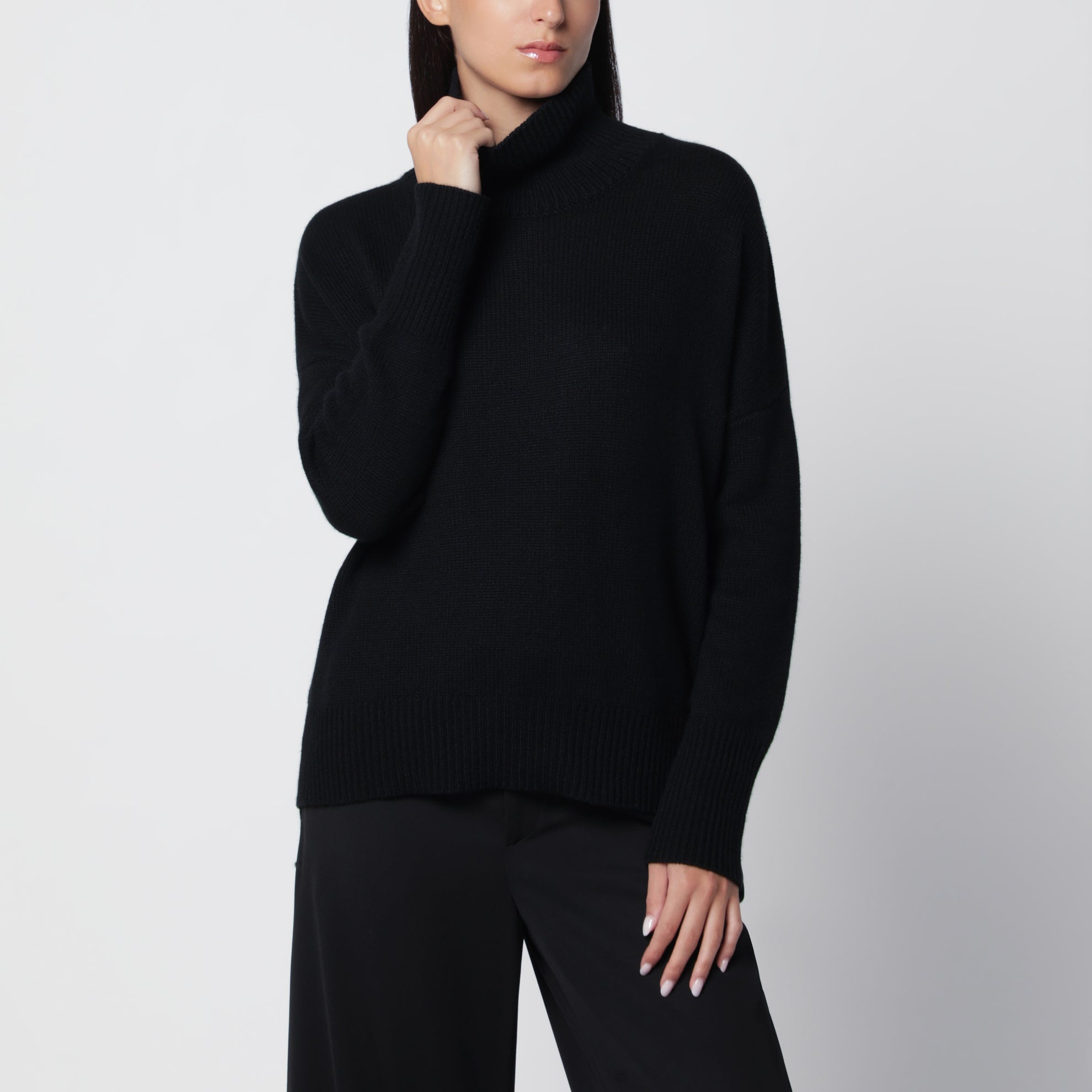 Rollkragenpullover Heidi aus Cashmere in Schwarz