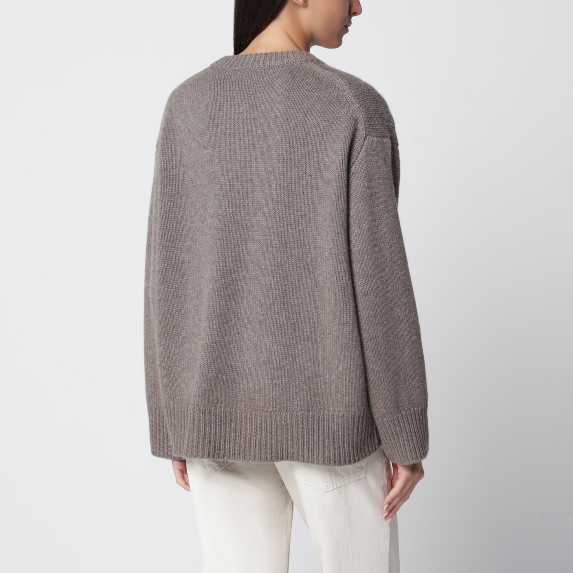Pull Noor à col rond en cachemire truffe
