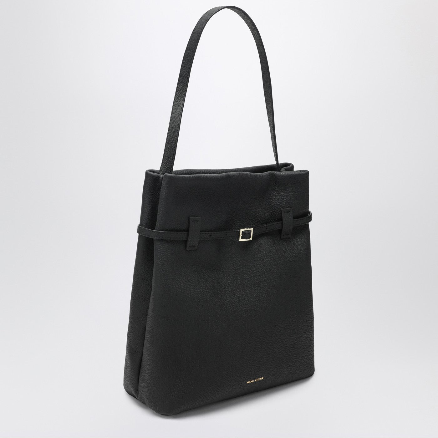 Tote Du Jour tote bag in black calfskin