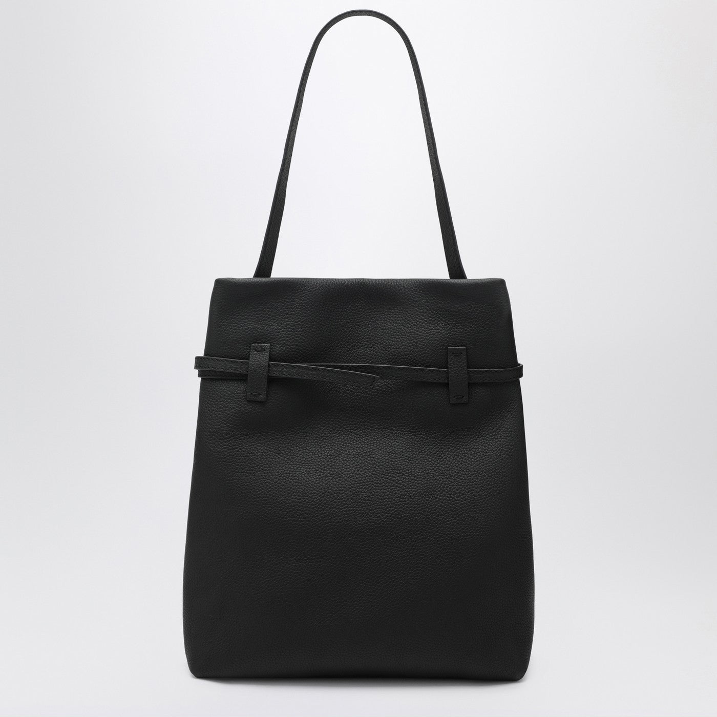 Tote Du Jour tote bag in black calfskin