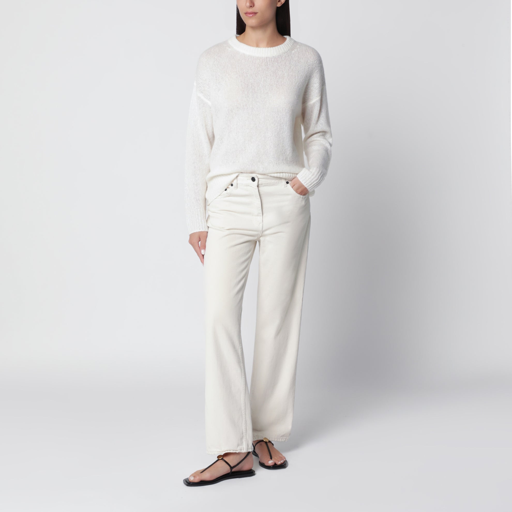 Lova Pullover aus Kaschmir und Seide in Creme