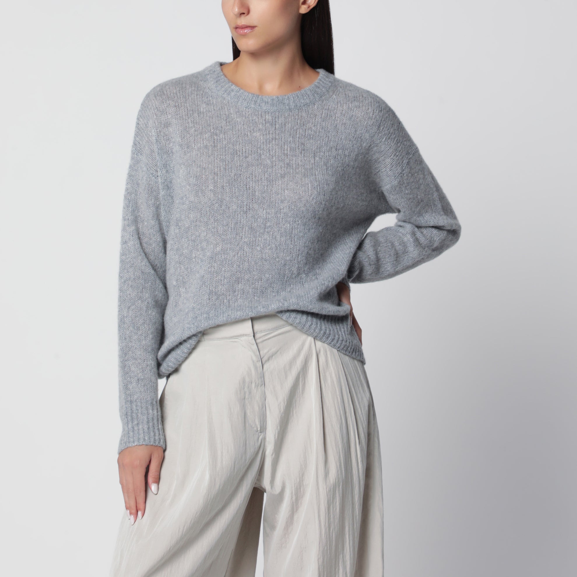 Lova Pullover aus Kaschmir und Seide in Grau