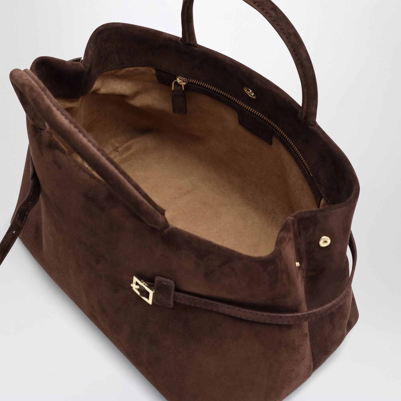 Le Cambon 35 dark brown suede bag