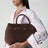 Le Cambon 35 dark brown suede bag