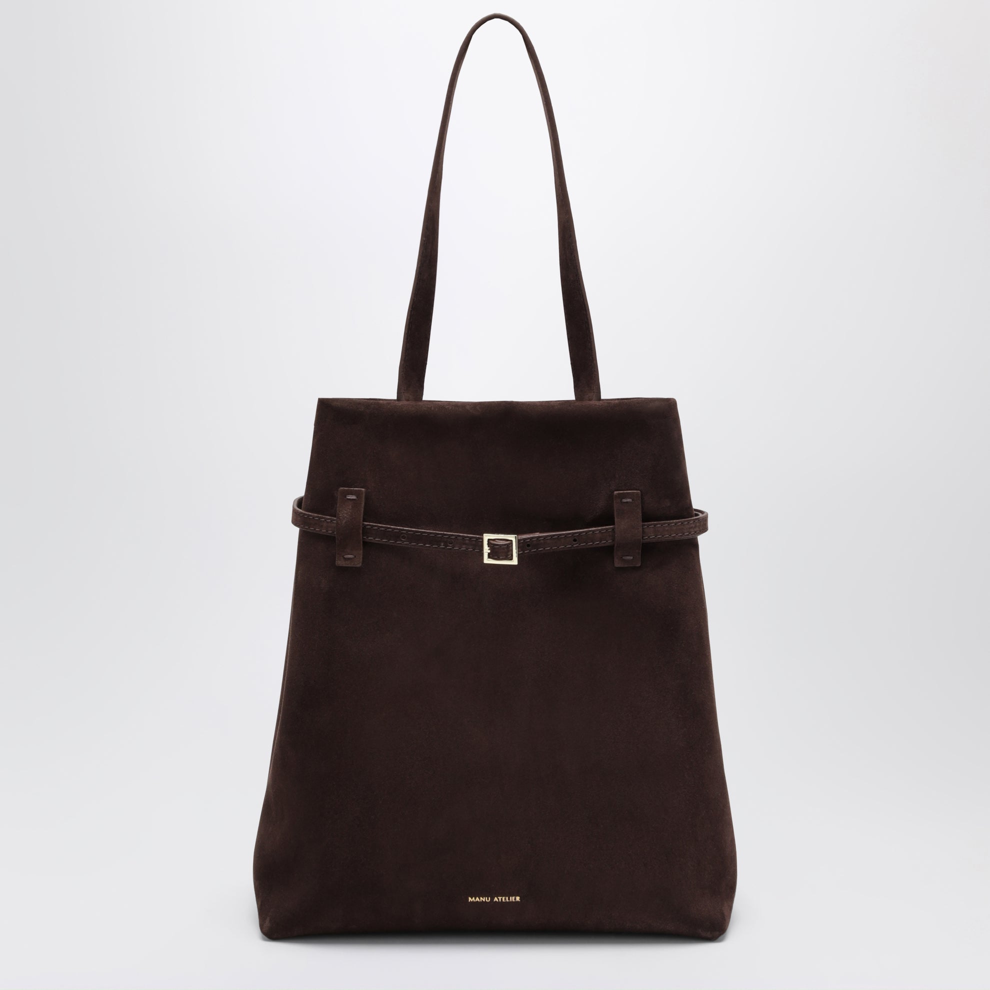 Tote du Jour bag in Dark Brown suede