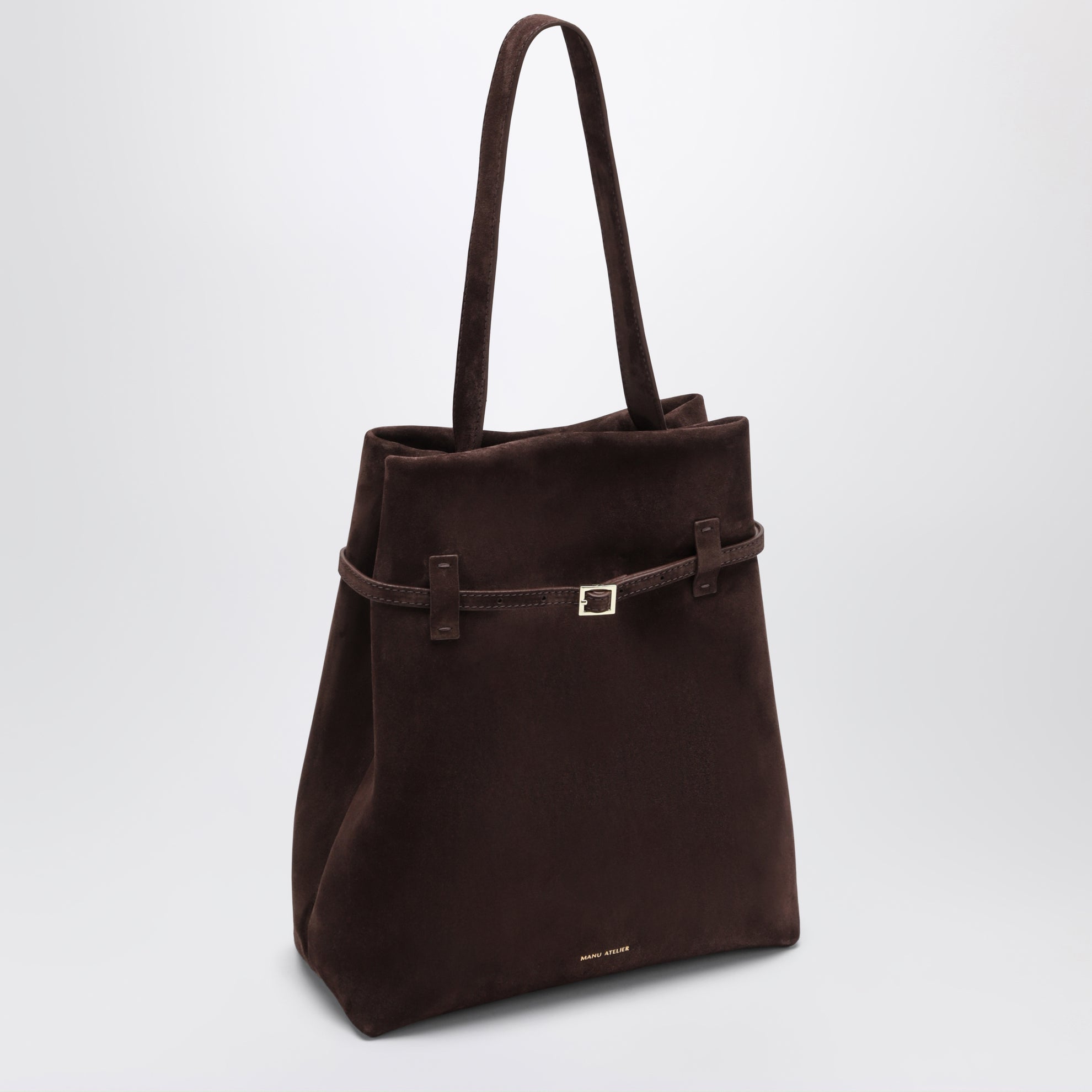 Tote du Jour bag in Dark Brown suede