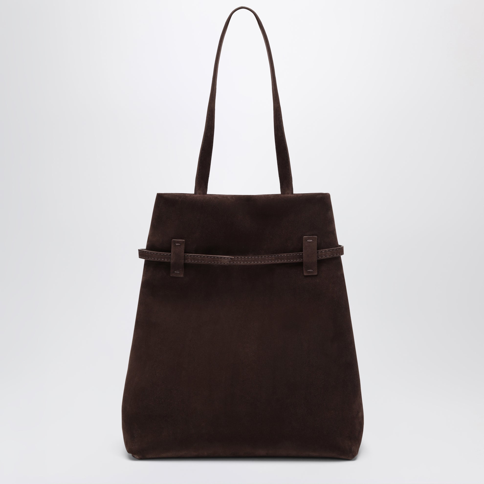 Tote du Jour bag in Dark Brown suede