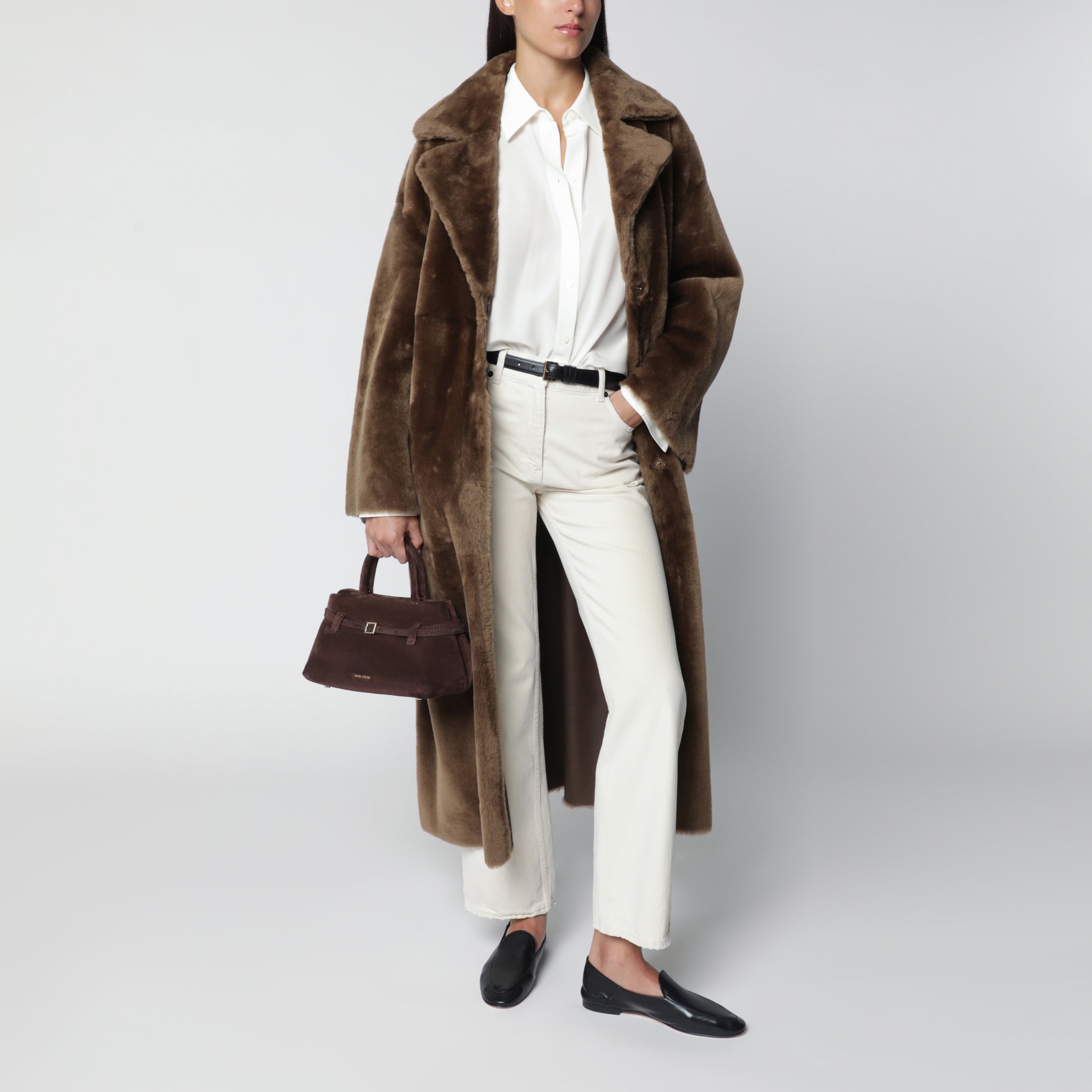 Borsa Le Cambon 25 marrone scura in suede