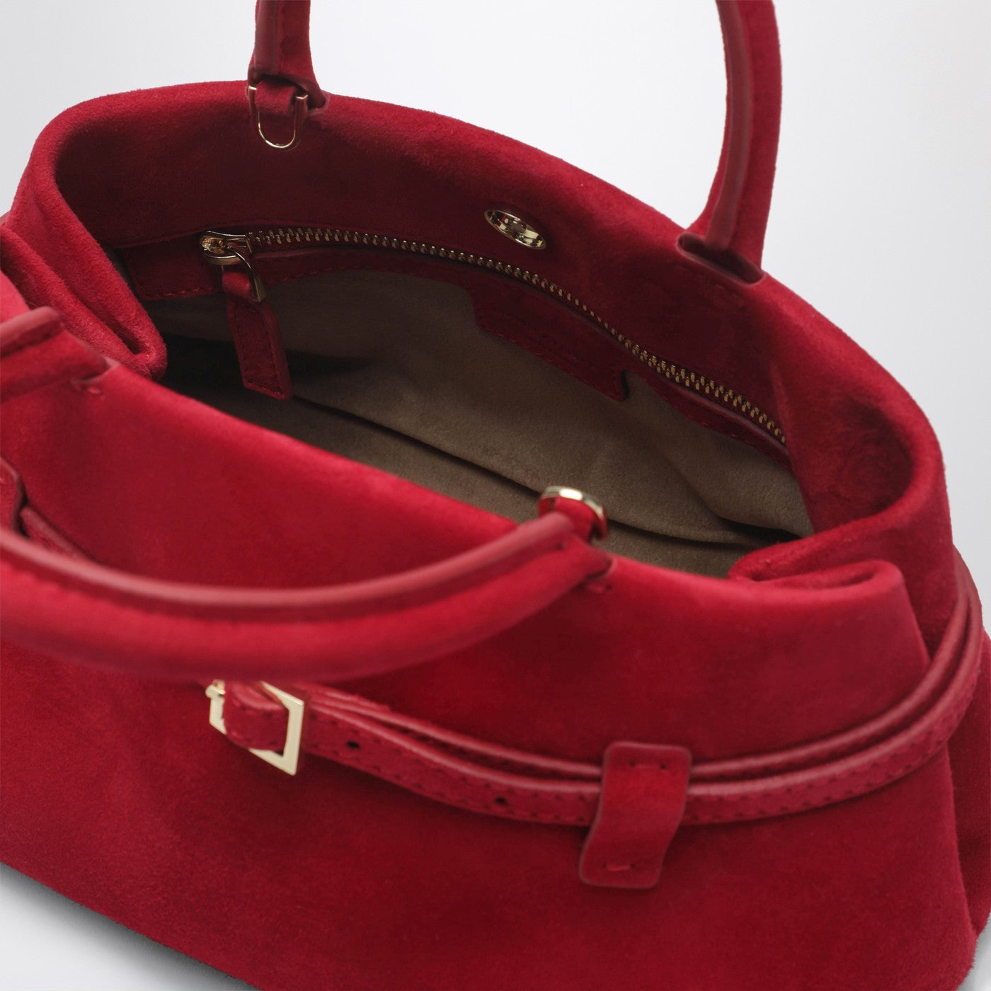 Le Cambon 25 red suede bag