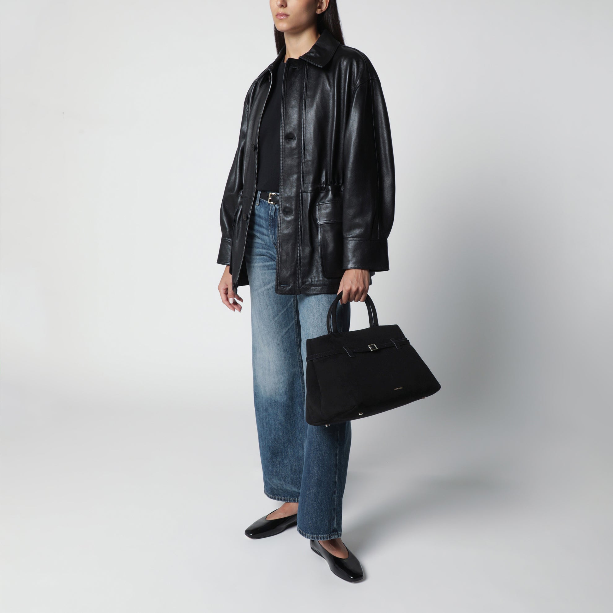 Borsa Le Cambon 35 in suede nera
