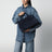 Le Cambon 35 dark blue suede bag