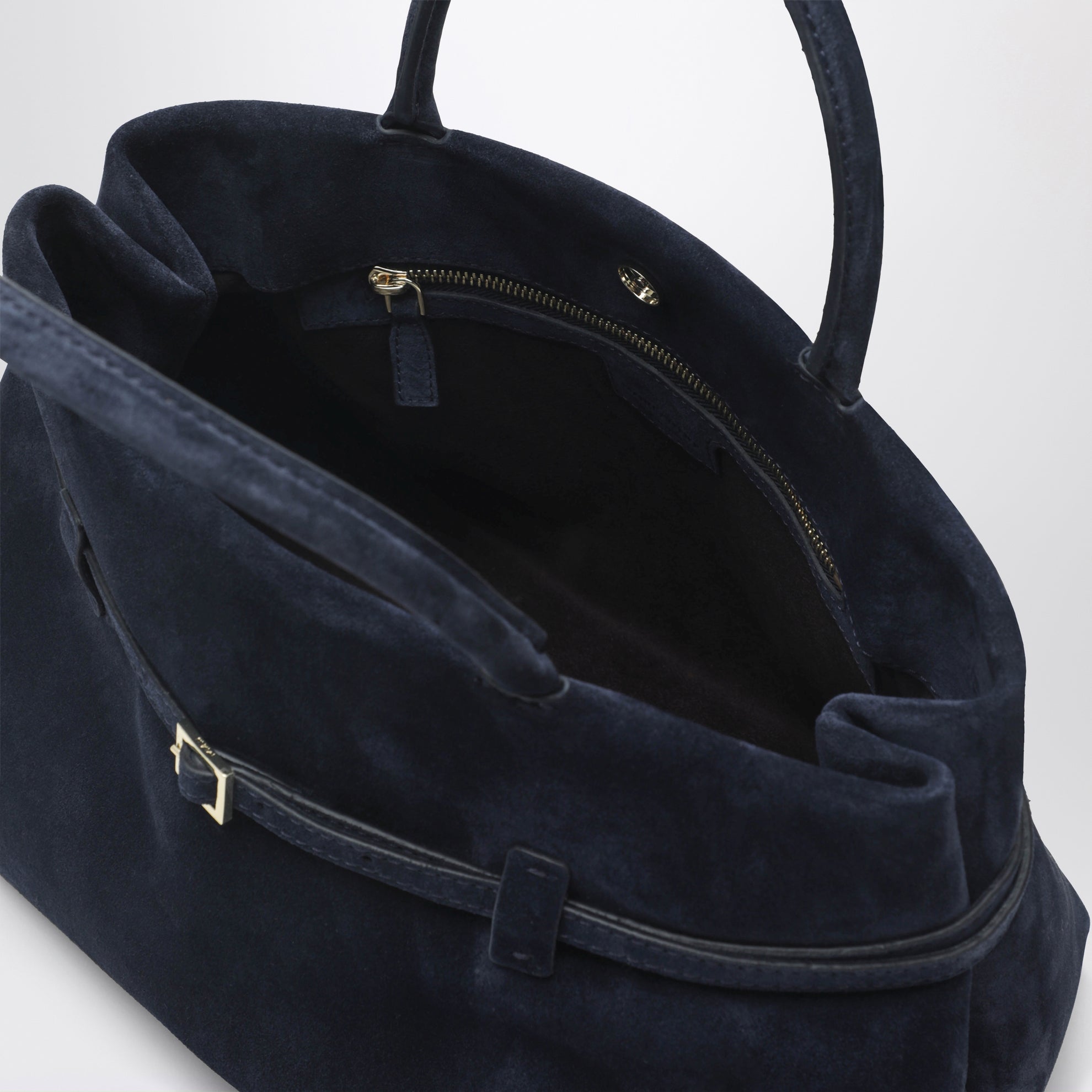 Le Cambon 35 dark blue suede bag