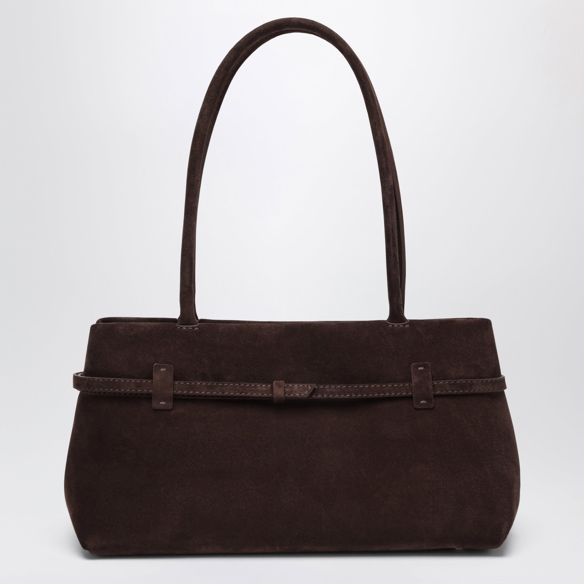 Le Cambon East West Tasche aus dunkelbraunem Wildleder