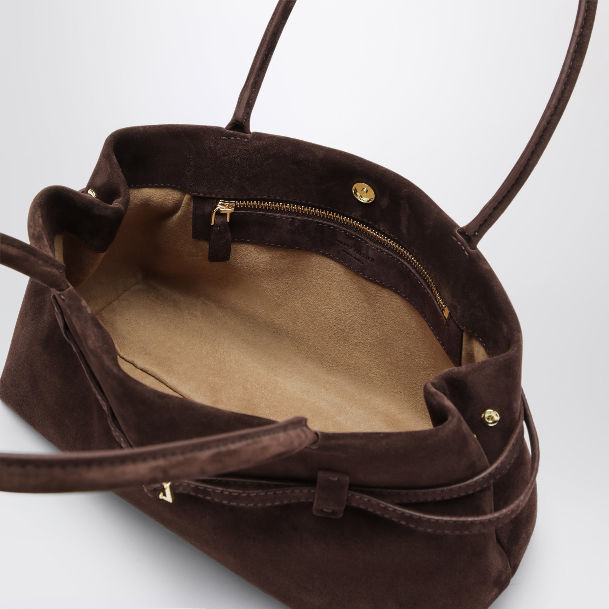 Le Cambon East West Tasche aus dunkelbraunem Wildleder