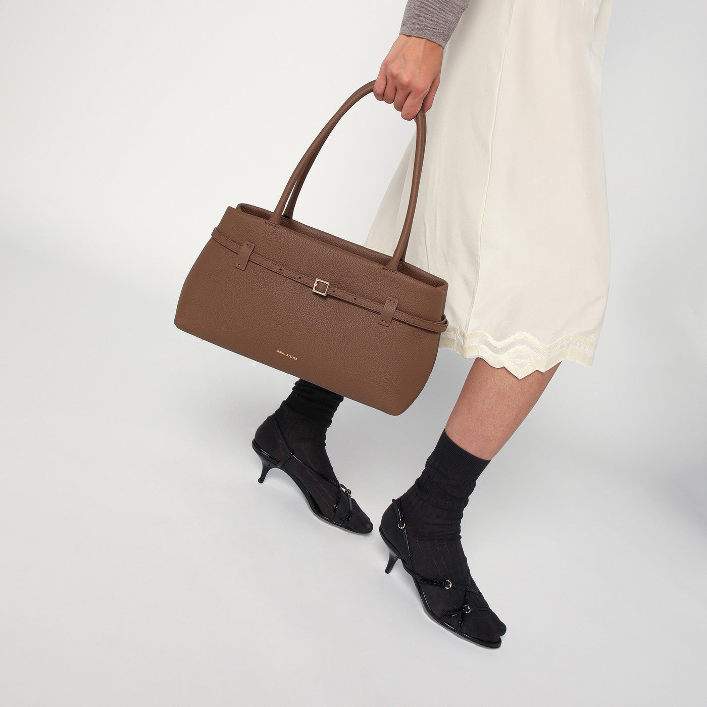 Le Cambon East West Mocha Mousse suede bag