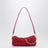 Mini Cylinder bag in perforated red suede