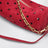 Mini Cylinder bag in perforated red suede