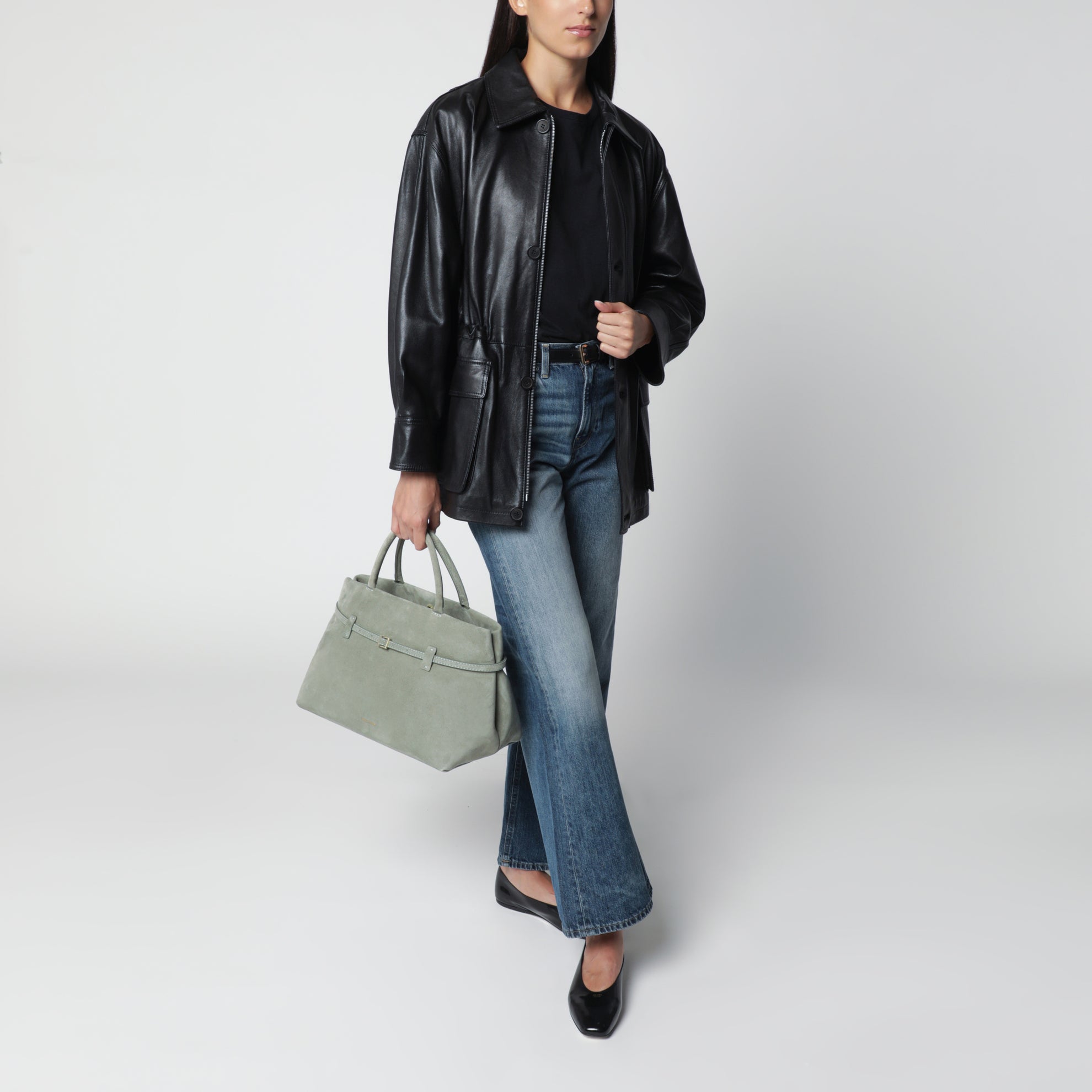 Le Cambon 35 Tasche aus Wildleder in Pepe Green