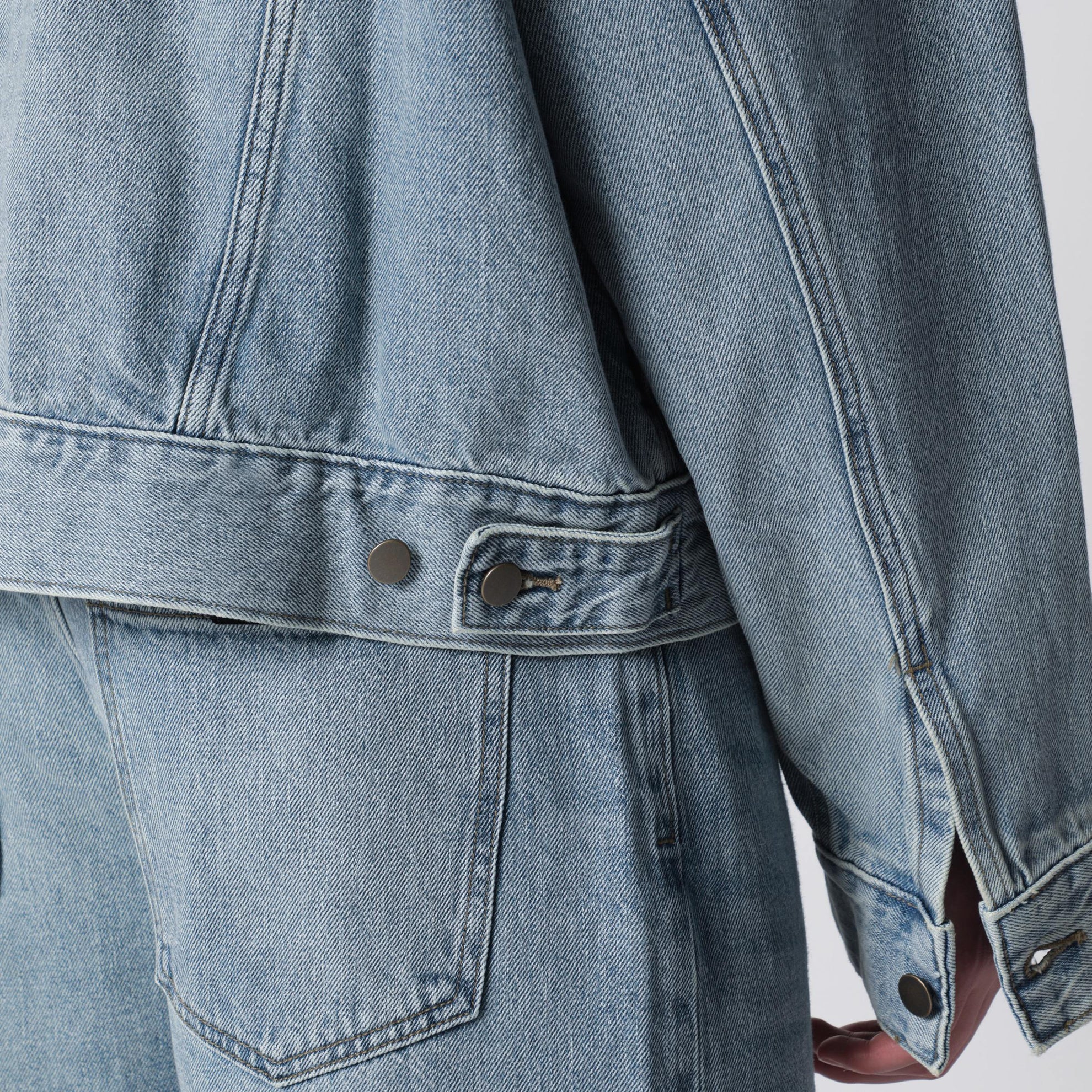 Veste en denim bleu clair effet vintage