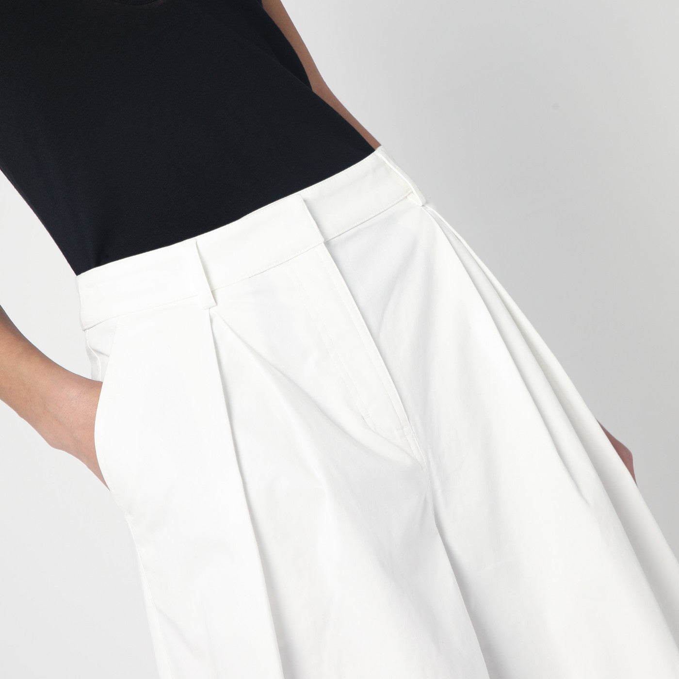 White cotton palazzo trousers