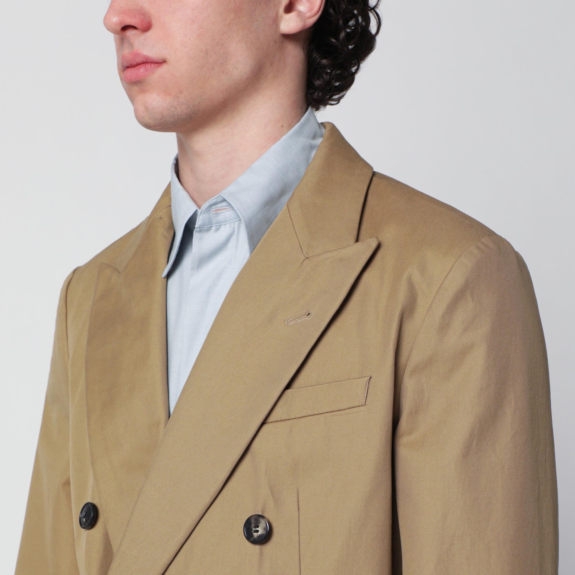Camel double-breasted jacket